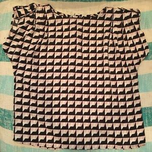 Houndstooth blouse with buttons down back